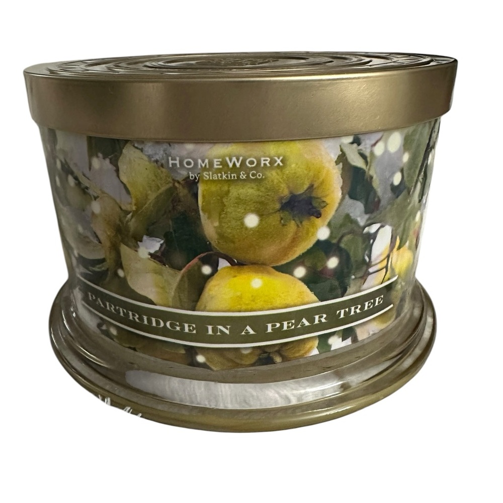 HARRY SLATKIN HOMEWORX PARTRIDGE IN A PEAR TREE 4 WICK 18oz CANDLE NEW